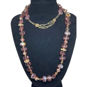 2028 Acrylic Glass Bead Strand Necklace -‎ Purple